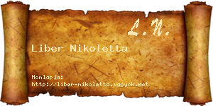 Liber Nikoletta névjegykártya